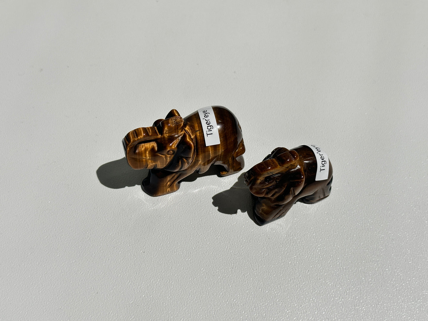 Tiger Eye Elephant pair