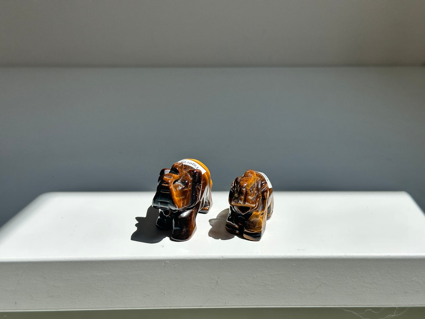 Tiger Eye Elephant pair
