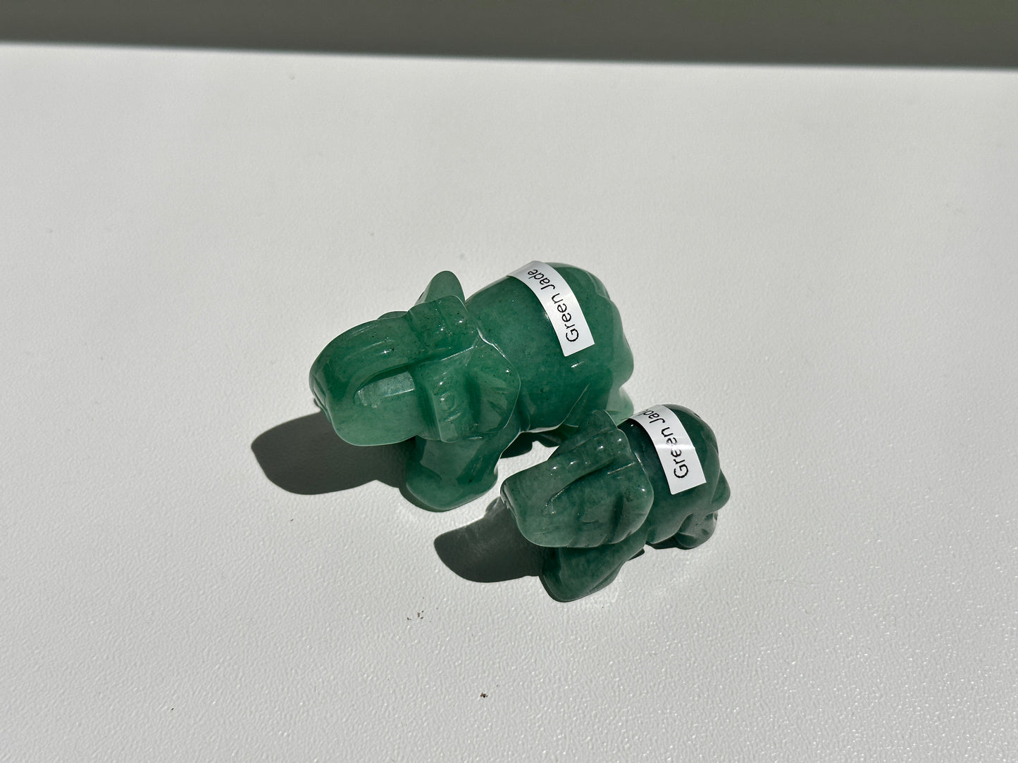 Green Jade Elephant pair