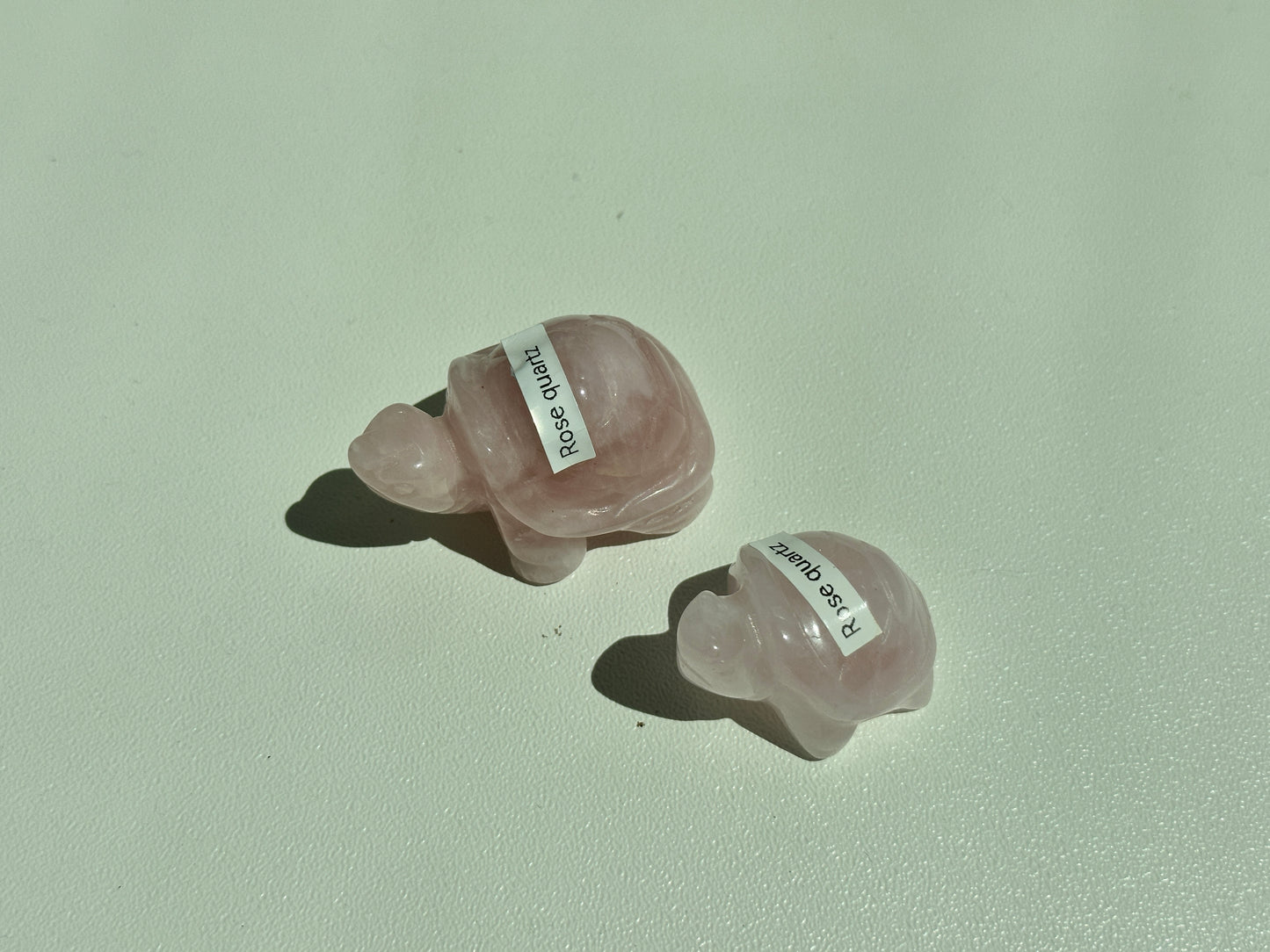 Rose Quartz Turtle Pair